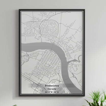 ROAD MAP OF FREDERICTON, CANADA BY MAPBAKES