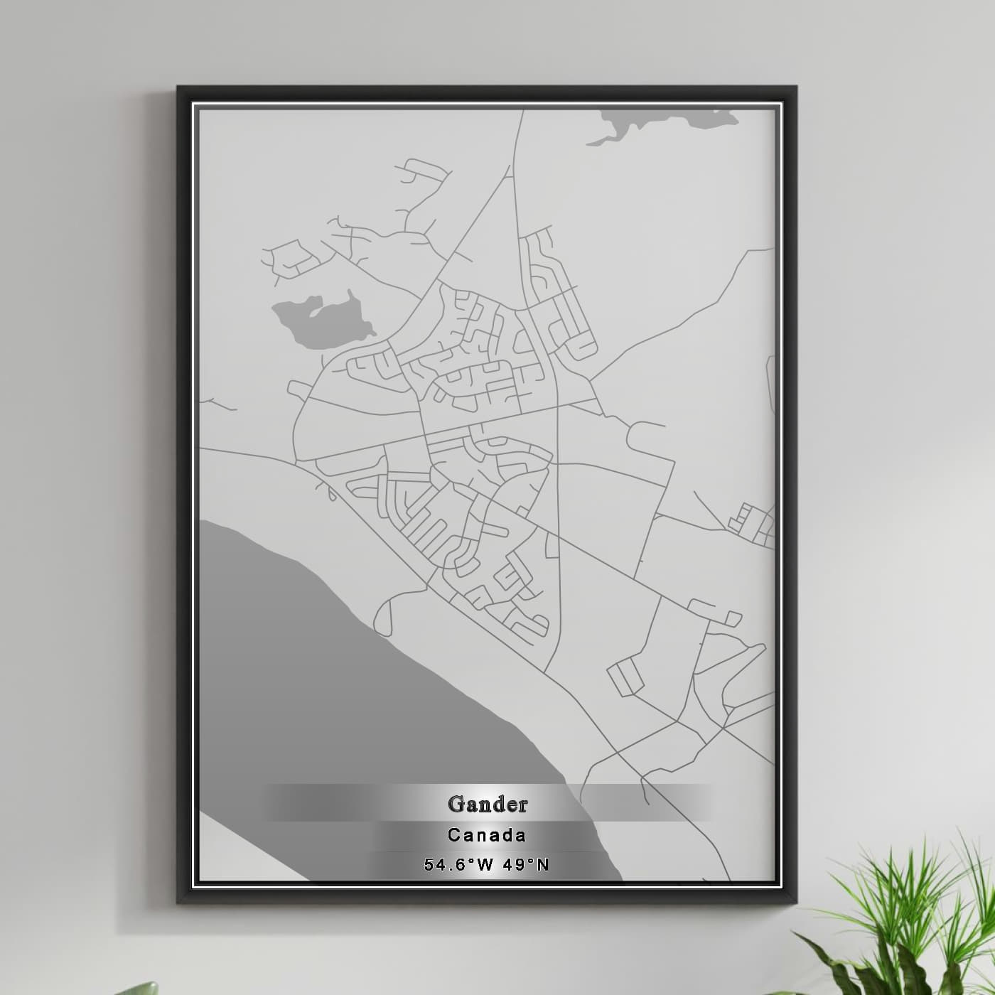 ROAD MAP OF GANDER, CANADA BY MAPBAKES