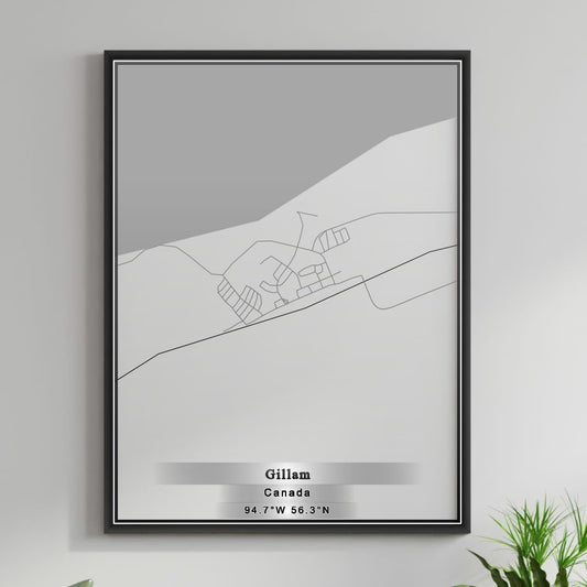 ROAD MAP OF GILLAM, CANADA BY MAPBAKES