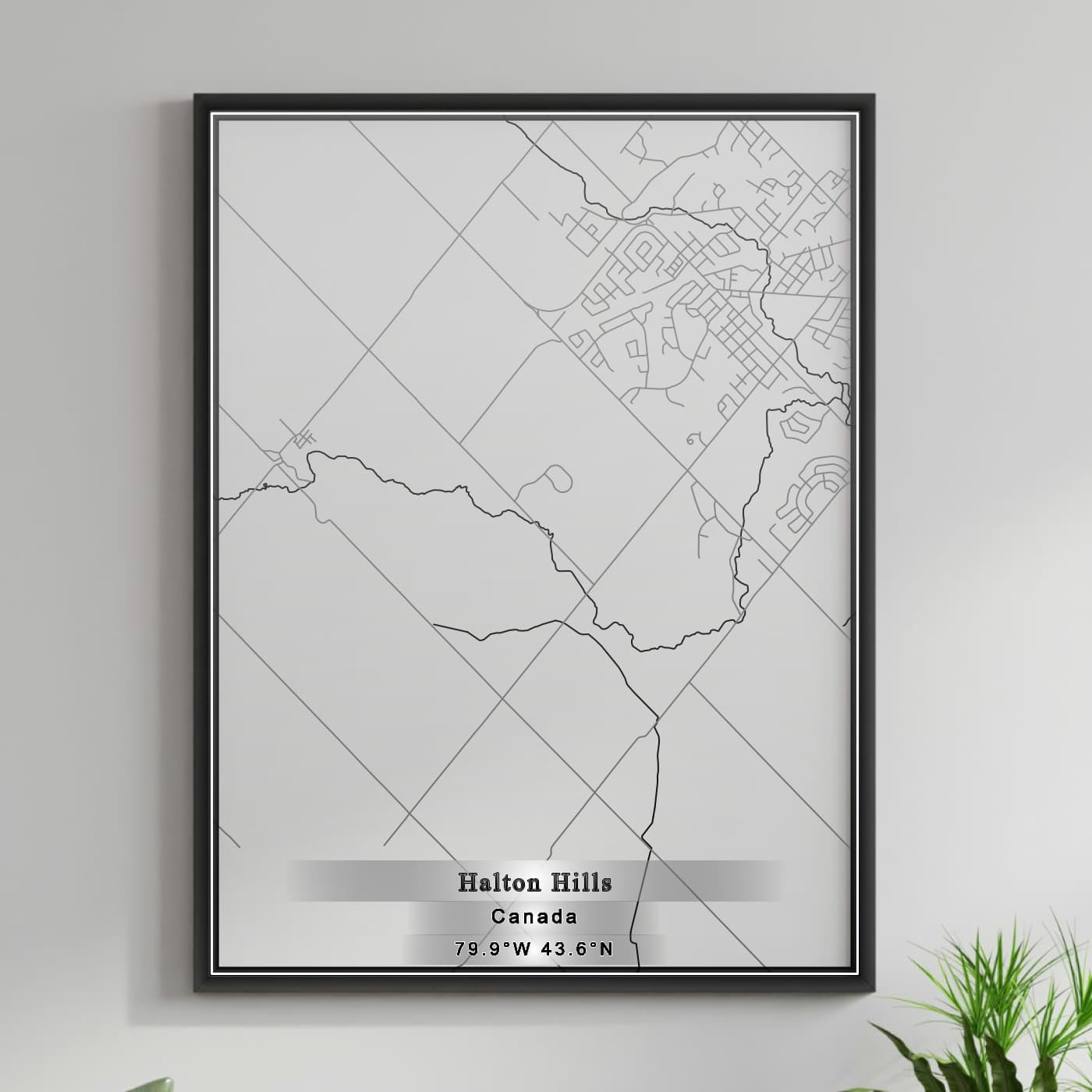 ROAD MAP OF HALTON HILLS, CANADA BY MAPBAKES