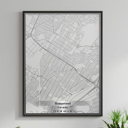 ROAD MAP OF HAMPSTEAD, CANADA BY MAPBAKES