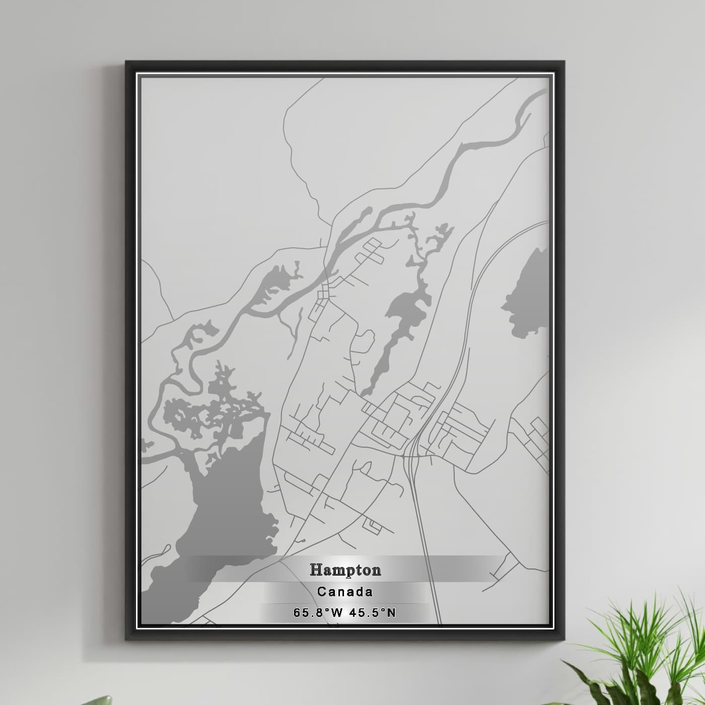 ROAD MAP OF HAMPTON, CANADA BY MAPBAKES