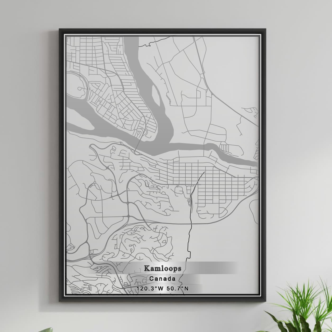 ROAD MAP OF KAMLOOPS, CANADA BY MAPBAKES