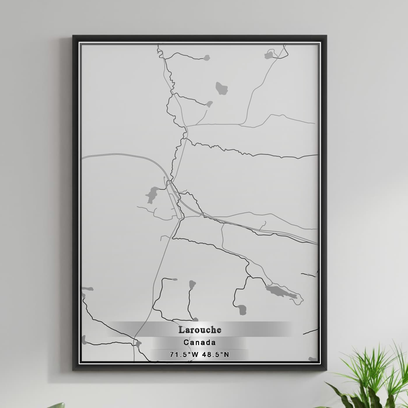 ROAD MAP OF LAROUCHE, CANADA BY MAPBAKES