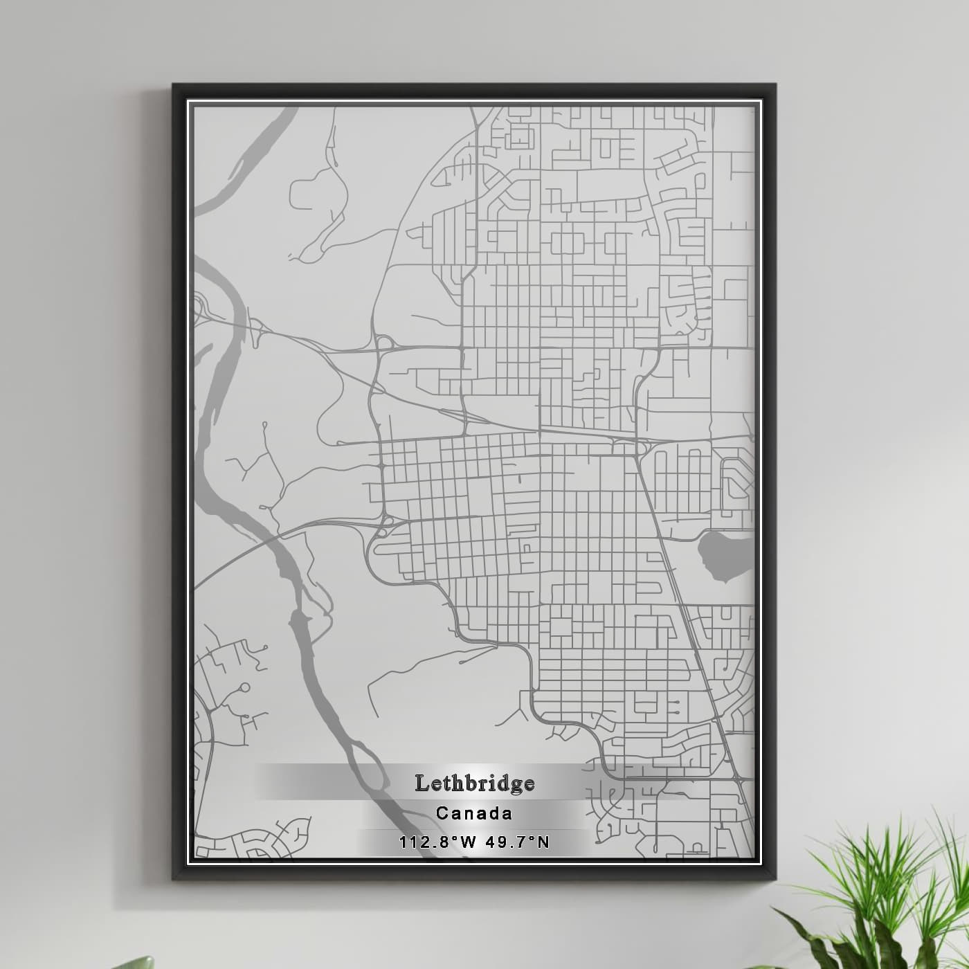 ROAD MAP OF LETHBRIDGE, CANADA BY MAPBAKES