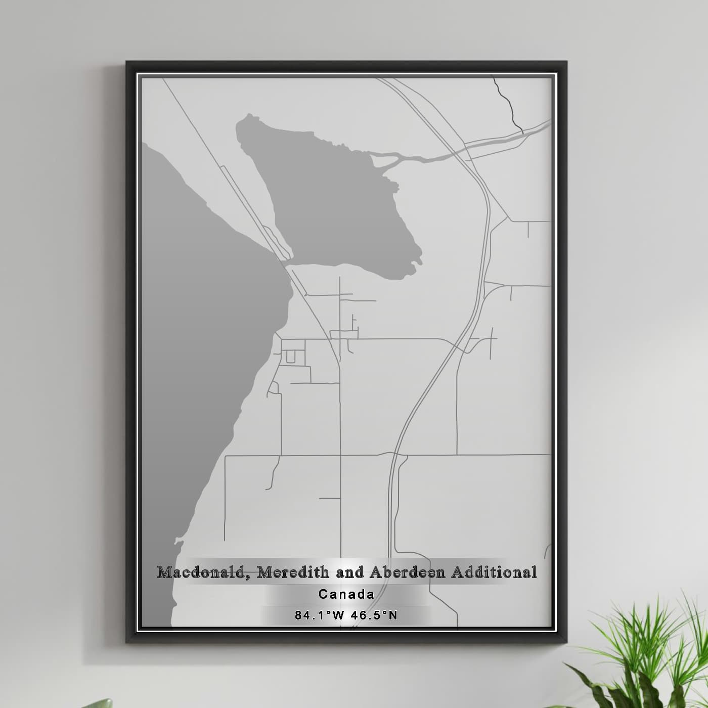 ROAD MAP OF MACDONALD MEREDITH AND ABERDEEN ADDITIONAL, CANADA BY MAPBAKES