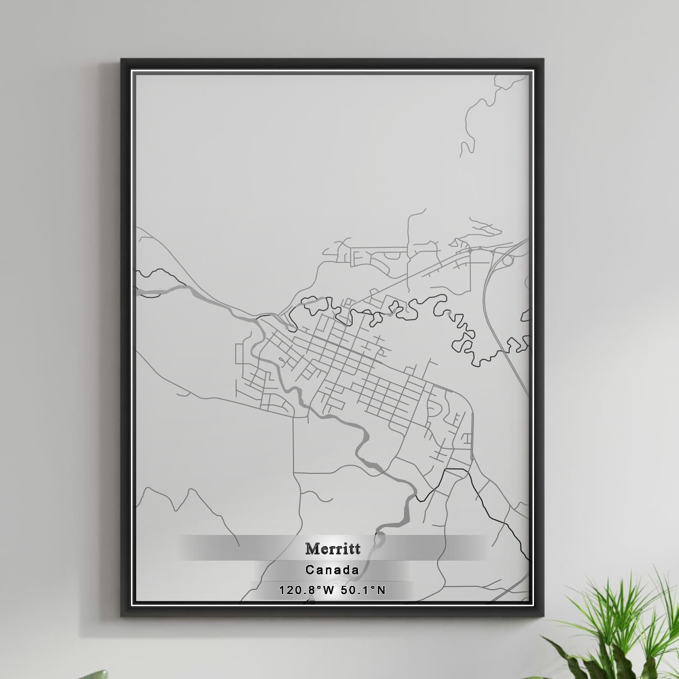 ROAD MAP OF MERRITT, CANADA BY MAPBAKES