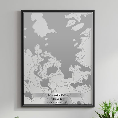 ROAD MAP OF MUSKOKA FALLS, CANADA BY MAPBAKES