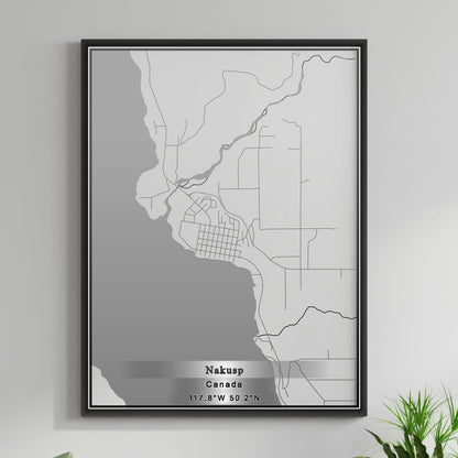 ROAD MAP OF NAKUSP, CANADA BY MAPBAKES