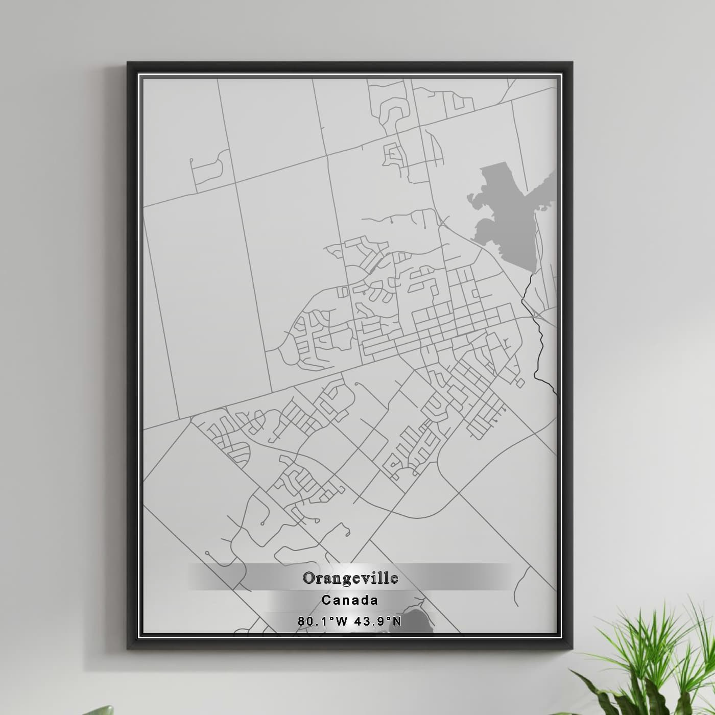 ROAD MAP OF ORANGEVILLE, CANADA BY MAPBAKES