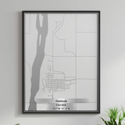 ROAD MAP OF OUTLOOK, CANADA BY MAPBAKES