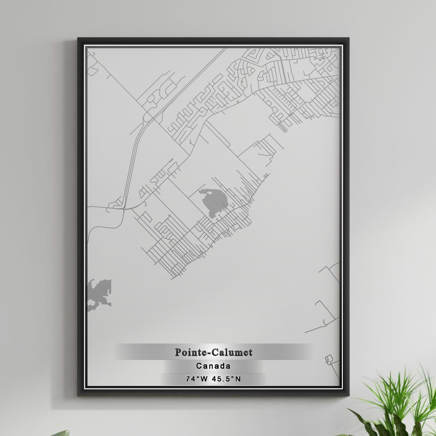 ROAD MAP OF POINTE CALUMET, CANADA BY MAPBAKES