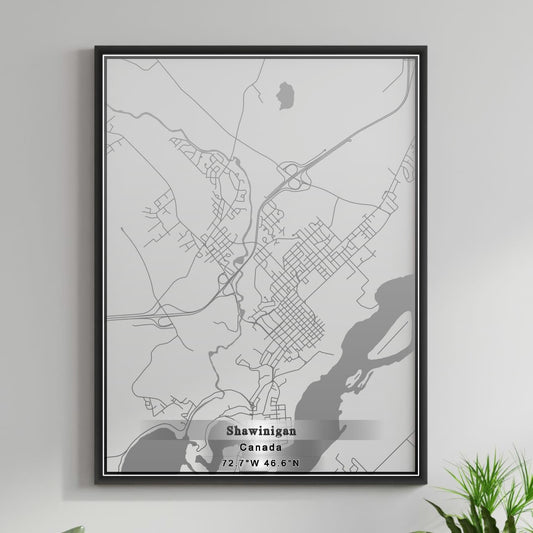 ROAD MAP OF SHAWINIGAN, CANADA BY MAPBAKES