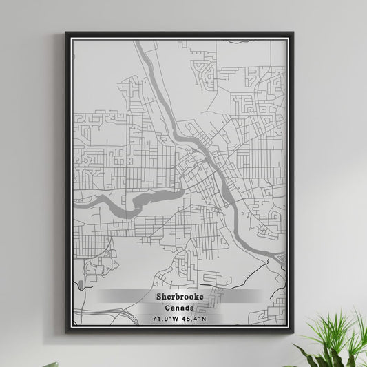 ROAD MAP OF SHERBROOKE, CANADA BY MAPBAKES