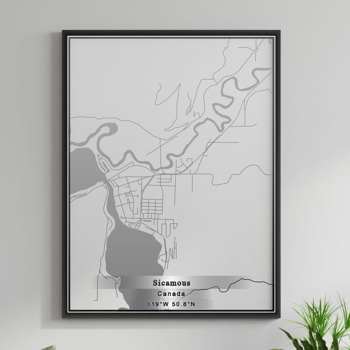 ROAD MAP OF SICAMOUS, CANADA BY MAPBAKES