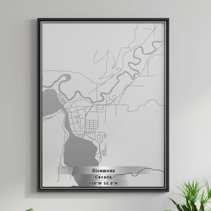 ROAD MAP OF SICAMOUS, CANADA BY MAPBAKES