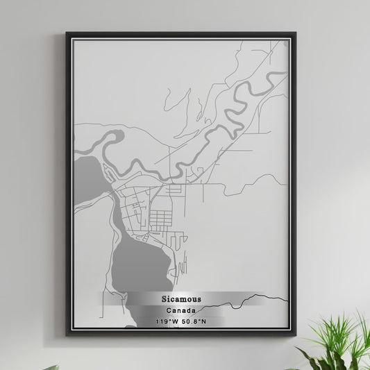 ROAD MAP OF SICAMOUS, CANADA BY MAPBAKES