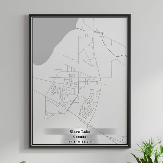 ROAD MAP OF SLAVE LAKE, CANADA BY MAPBAKES