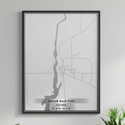 ROAD MAP OF SMOOTH ROCK FALLS, CANADA BY MAPBAKES