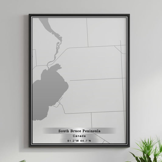 ROAD MAP OF SOUTH BRUCE PENINSULA, CANADA BY MAPBAKES