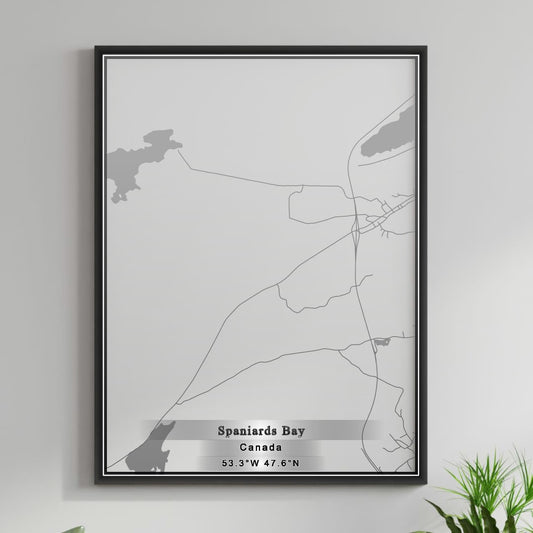 ROAD MAP OF SPANIARDS BAY, CANADA BY MAPBAKES