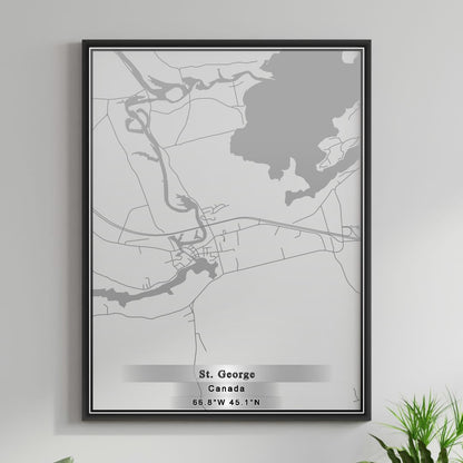 ROAD MAP OF ST GEORGE, CANADA BY MAPBAKES