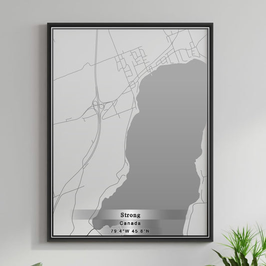 ROAD MAP OF STRONG, CANADA BY MAPBAKES