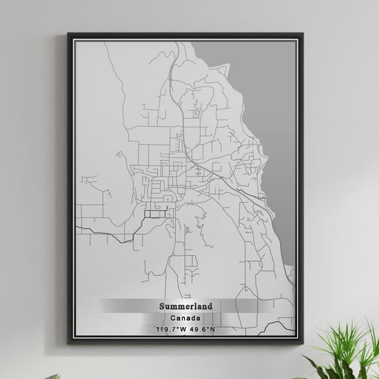 ROAD MAP OF SUMMERLAND, CANADA BY MAPBAKES