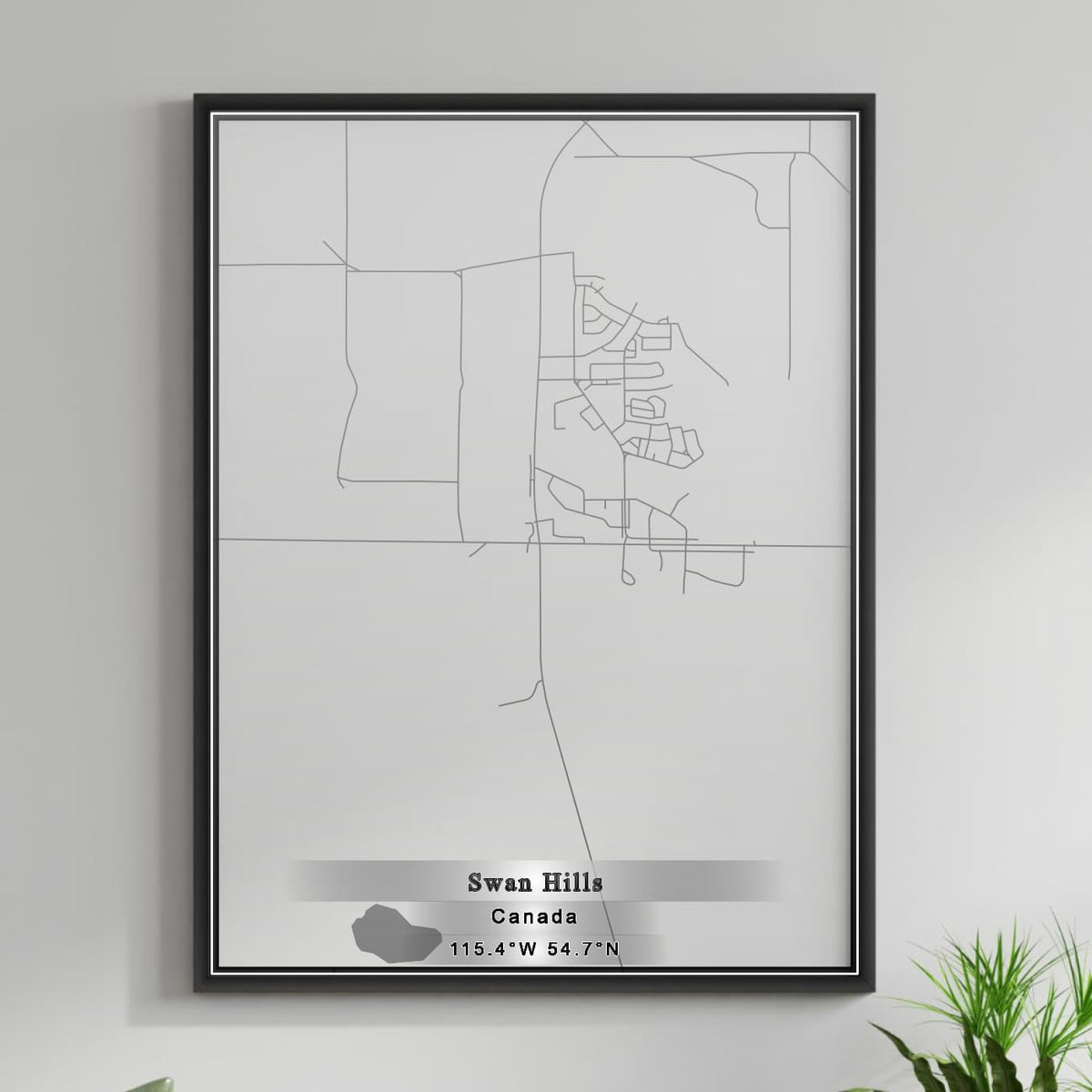 ROAD MAP OF SWAN HILLS, CANADA BY MAPBAKES