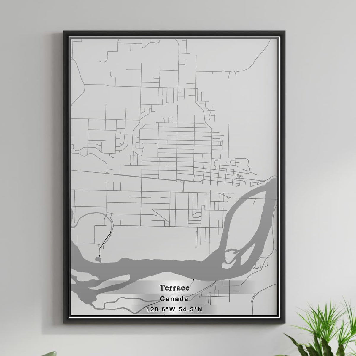 ROAD MAP OF TERRACE, CANADA BY MAPBAKES