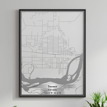 ROAD MAP OF TERRACE, CANADA BY MAPBAKES