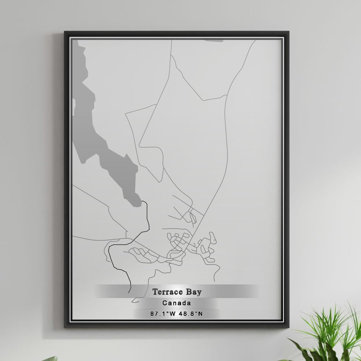 ROAD MAP OF TERRACE BAY, CANADA BY MAPBAKES