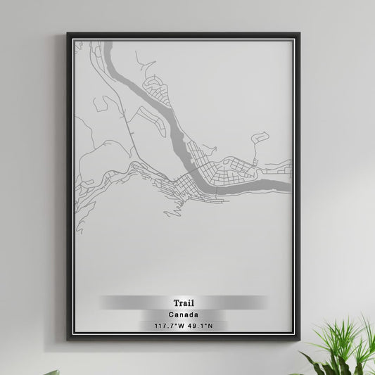 ROAD MAP OF TRAIL, CANADA BY MAPBAKES