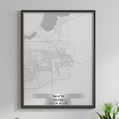 ROAD MAP OF VAL D OR, CANADA BY MAPBAKES