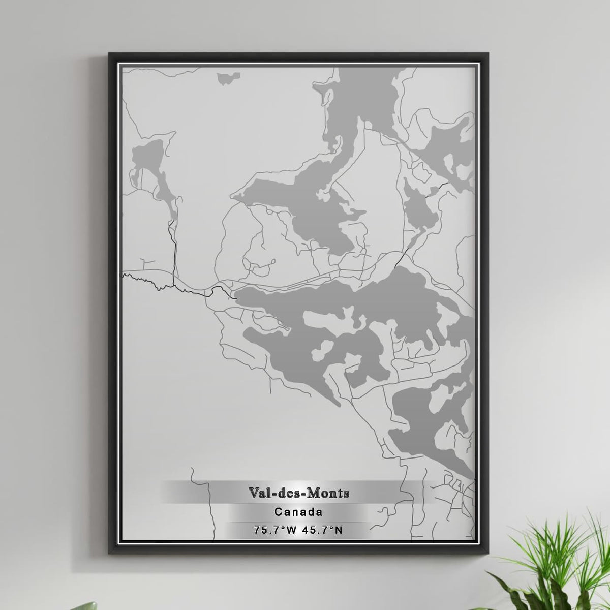 ROAD MAP OF VAL DES MONTS, CANADA BY MAPBAKES