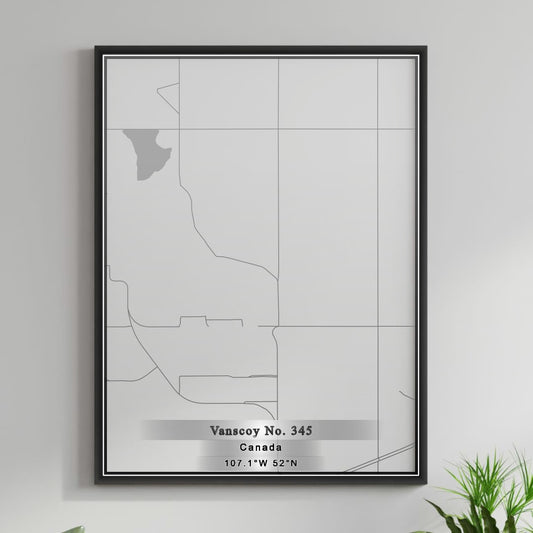 ROAD MAP OF VANSCOY NO 345, CANADA BY MAPBAKES