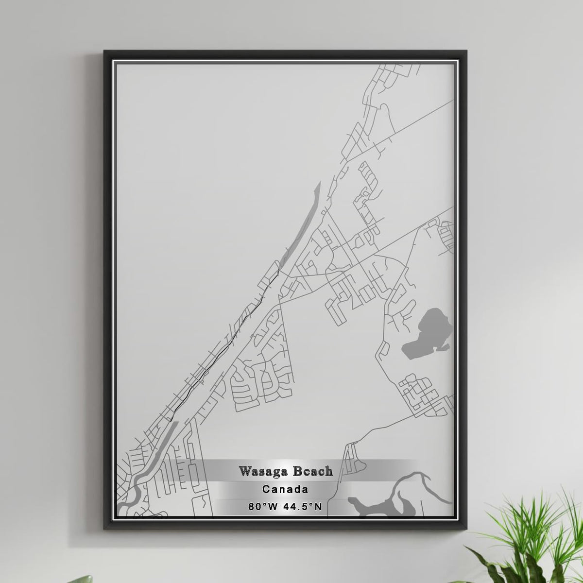 ROAD MAP OF WASAGA BEACH, CANADA BY MAPBAKES