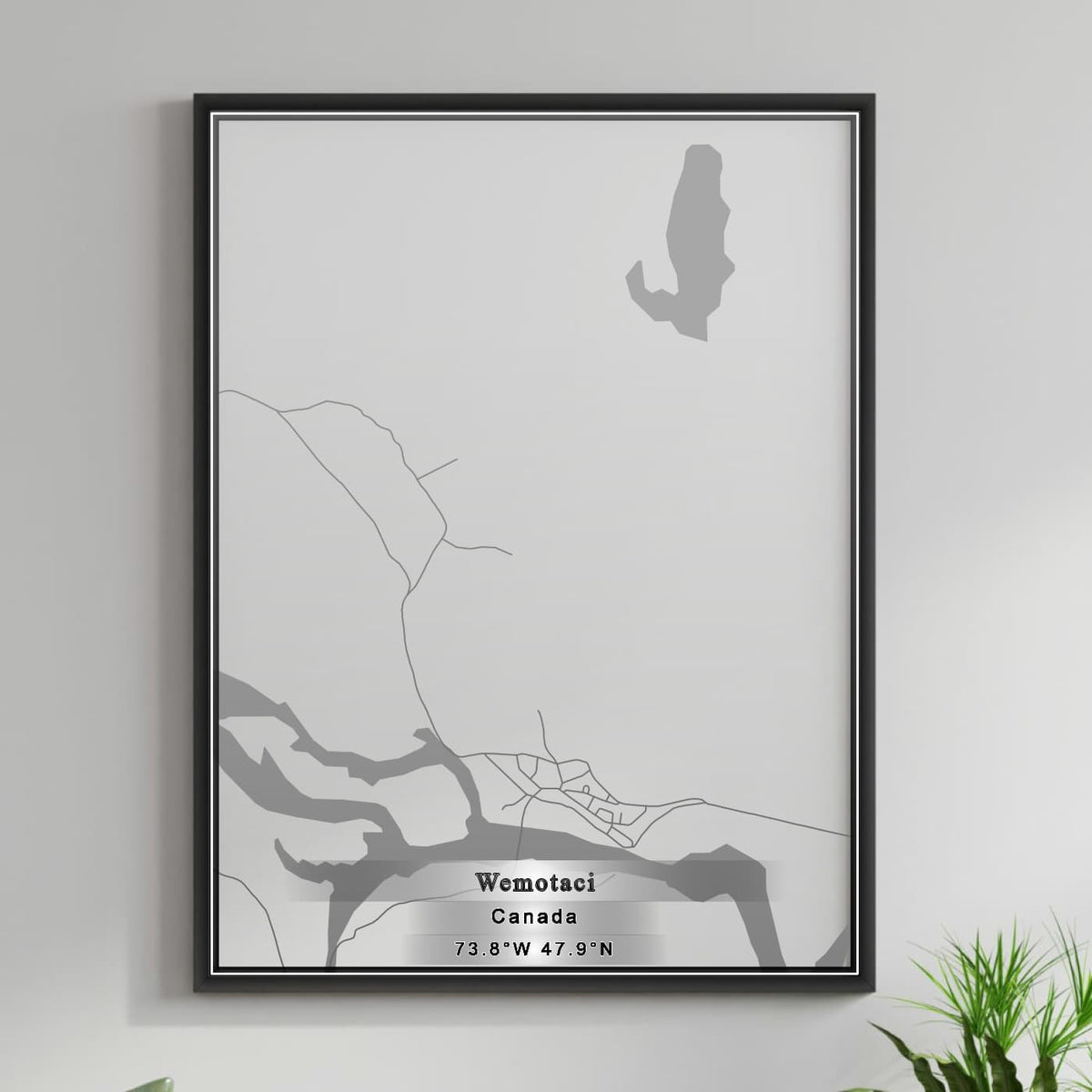 ROAD MAP OF WEMOTACI, CANADA BY MAPBAKES