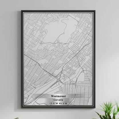 ROAD MAP OF WESTMOUNT, CANADA BY MAPBAKES