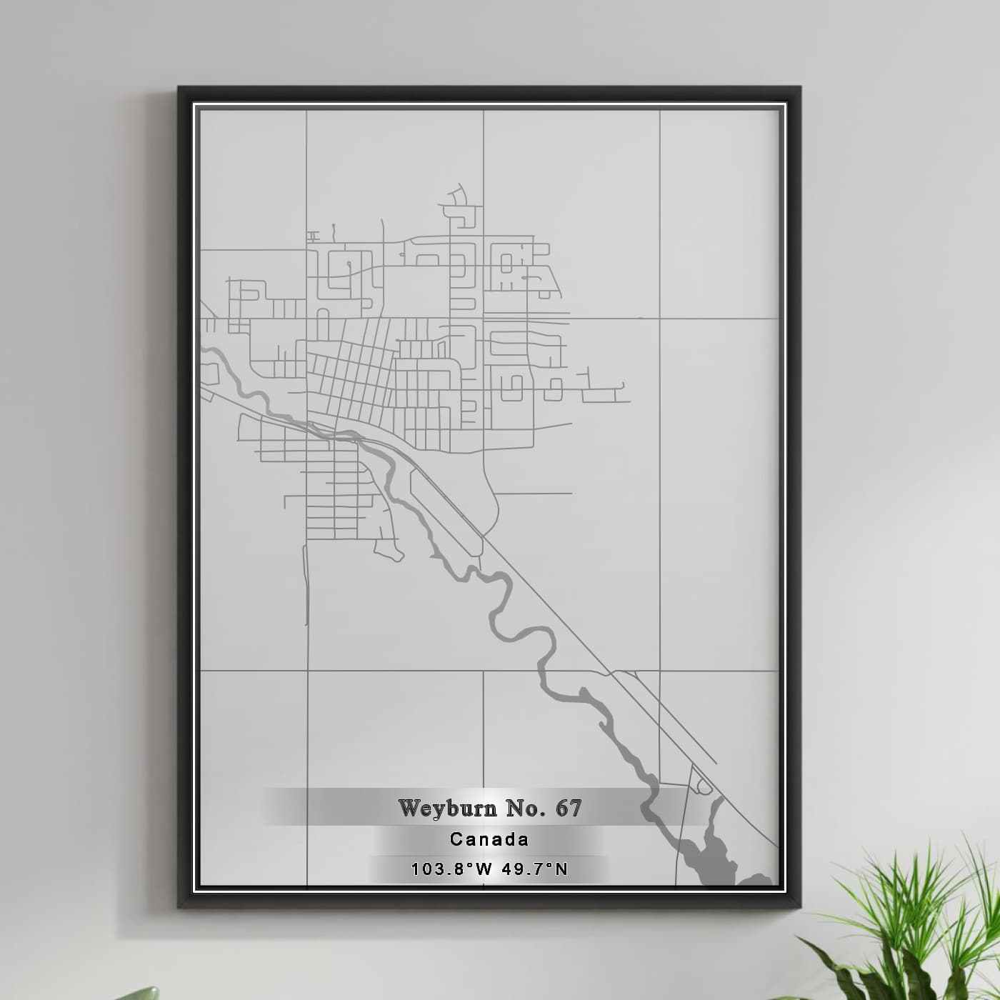 ROAD MAP OF WEYBURN NO 67, CANADA BY MAPBAKES