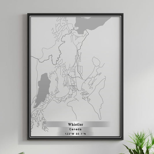 ROAD MAP OF WHISTLER, CANADA BY MAPBAKES