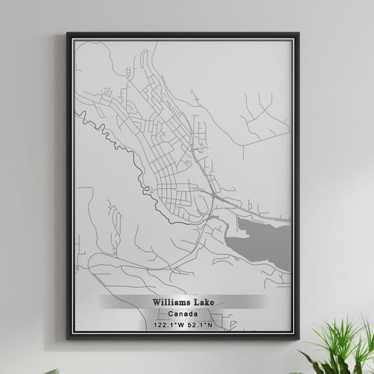 ROAD MAP OF WILLIAMS LAKE, CANADA BY MAPBAKES
