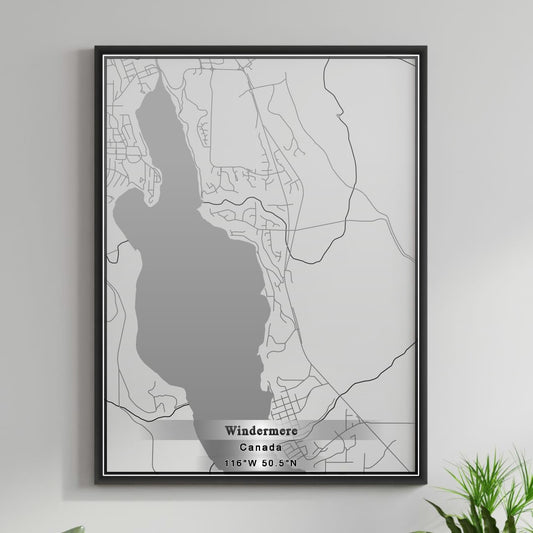 ROAD MAP OF WINDERMERE, CANADA BY MAPBAKES