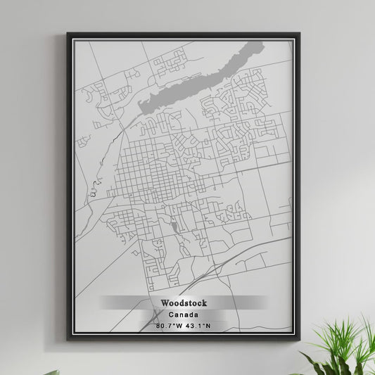 ROAD MAP OF WOODSTOCK, CANADA BY MAPBAKES