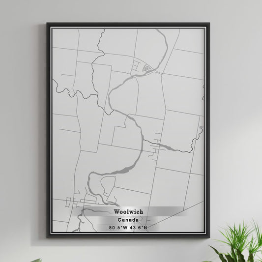 ROAD MAP OF WOOLWICH, CANADA BY MAPBAKES
