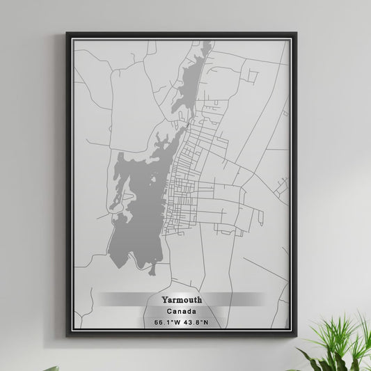 ROAD MAP OF YARMOUTH, CANADA BY MAPBAKES