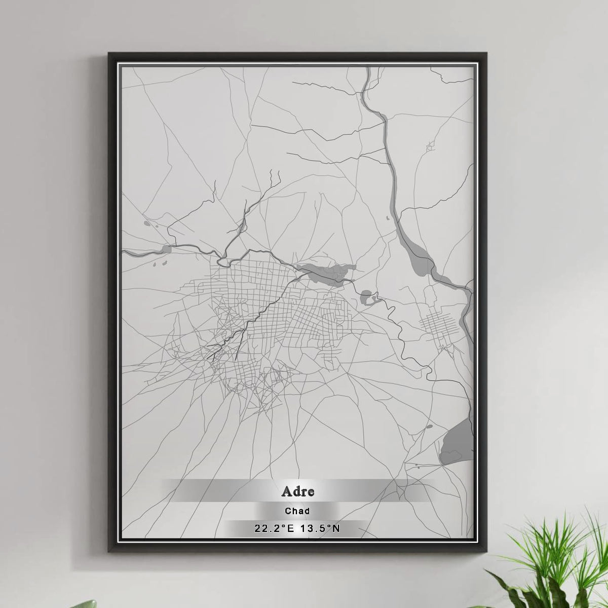 ROAD MAP OF ADRE, CHAD BY MAPBAKES