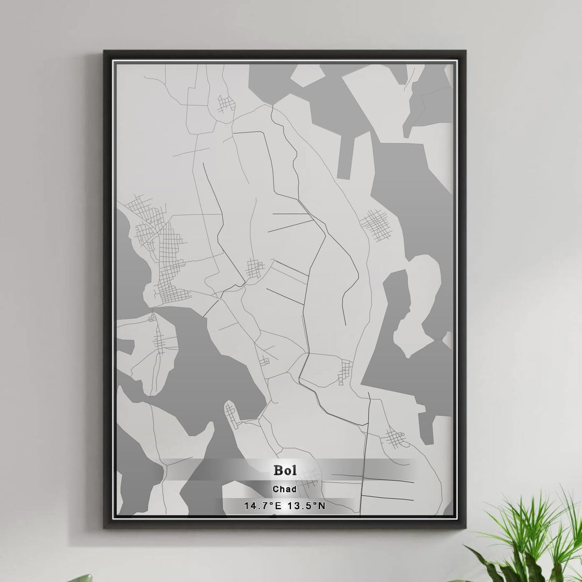 ROAD MAP OF BOL, CHAD BY MAPBAKES