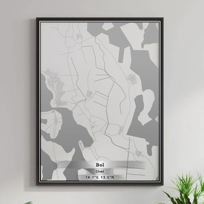 ROAD MAP OF BOL, CHAD BY MAPBAKES