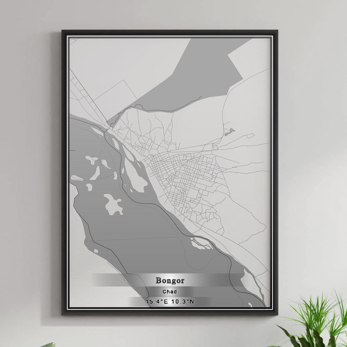 ROAD MAP OF BONGOR, CHAD BY MAPBAKES